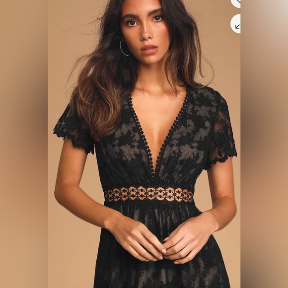Lulus Elegant Black Lace Dress - Picture 3 of 9